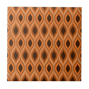 Klassisches Orange und Brauntönen-Ogee-Muster aus  Fliese