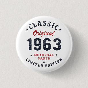 Klassisches Original 1963 Original Teile Geburtsta Button