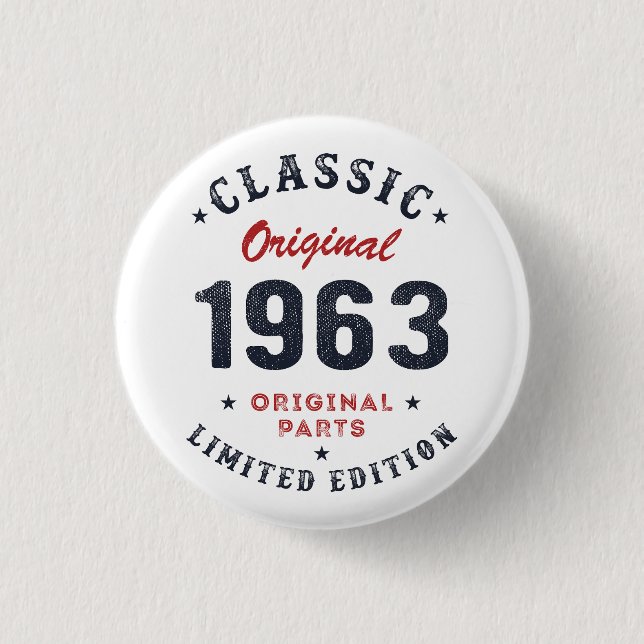 Klassisches Original 1963 Original Teile Geburtsta Button (Vorderseite)