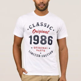Klassisches Original 1986 Original Teile Geburtsta T-Shirt