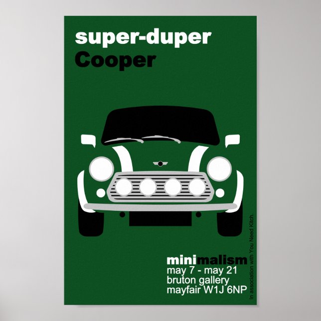 Klassisches Original Mini Cooper minimalistisches  Poster (Vorne)