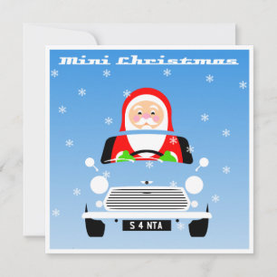 Klassisches Original Mini Xmas Weihnachtsauto Karte