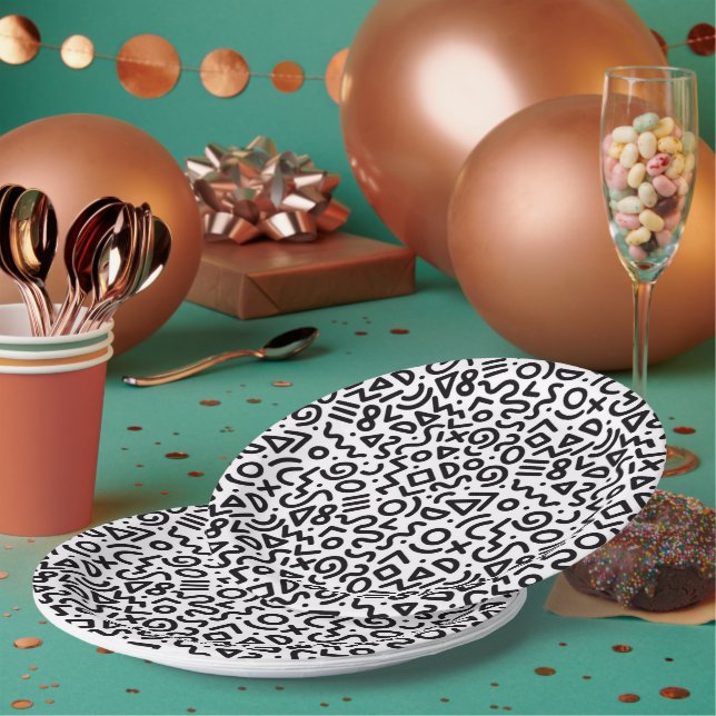 "Klassisches Party-Time"-Kunst-Muster-Papierplatte Pappteller (Multi)