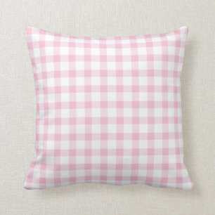 Klassisches Pastellrosa-Gingham-Karo-Muster Kissen