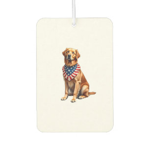 Klassisches patriotisches Golden Retriever Vintage Autolufterfrischer