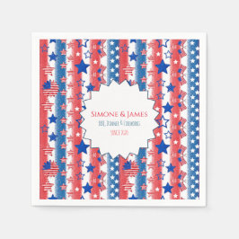 Klassisches patriotisches Muster Deko zur 4. Juli- Serviette