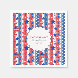 Klassisches patriotisches Muster Deko zur 4. Juli- Serviette
