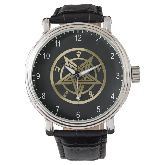 Klassisches Pentagramm Armbanduhr (Vorderseite)