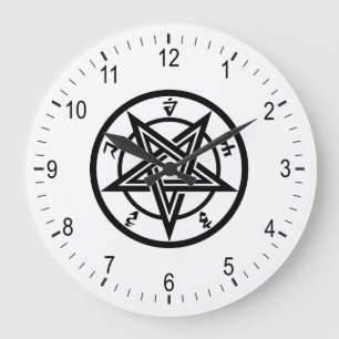 Klassisches Pentagramm Große Wanduhr