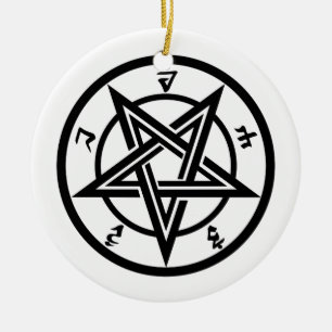 Klassisches Pentagramm Keramik Ornament