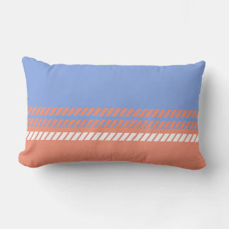 Klassisches Periwinkle und Korallen mit Streifen Lendenkissen