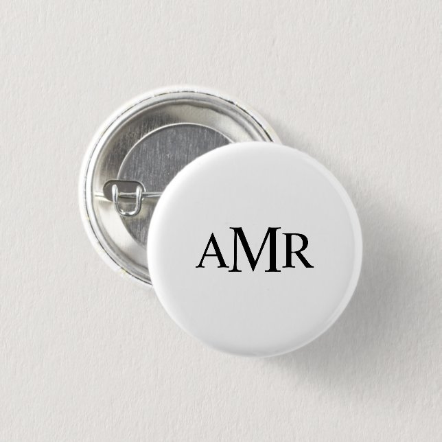 Klassisches Personalisiertes Monogramm Button (Vorne & Hinten)