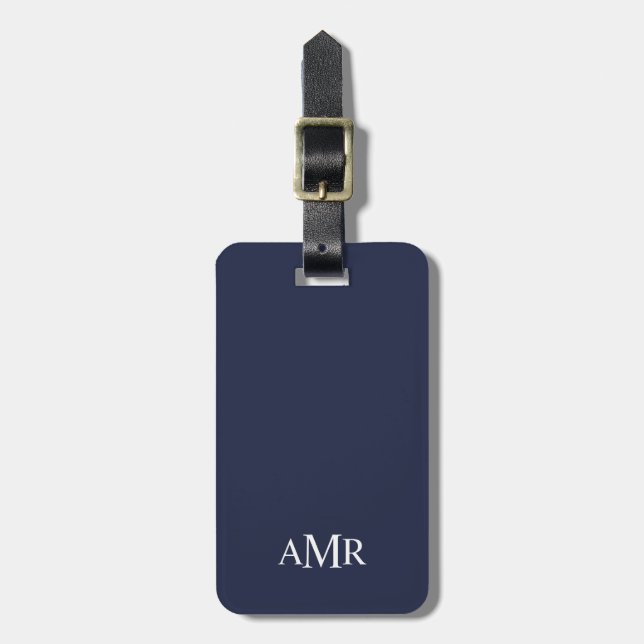 Klassisches Personalisiertes Monogramm Gepäckanhänger (Vorderseite vertikal)