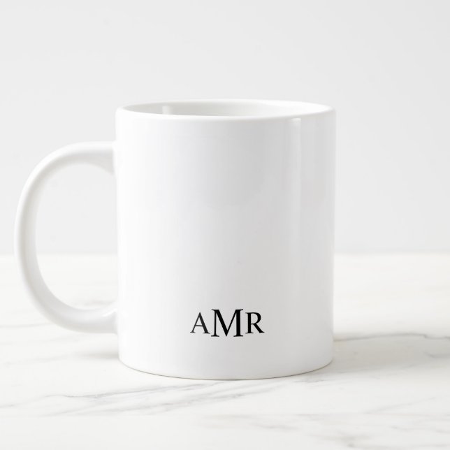 Klassisches Personalisiertes Monogramm Jumbo-Tasse (Links)