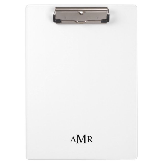 Klassisches Personalisiertes Monogramm Klemmbrett (Vorderseite)