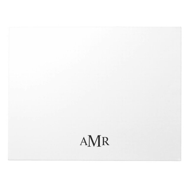Klassisches Personalisiertes Monogramm Notizblock (Vorderseite)
