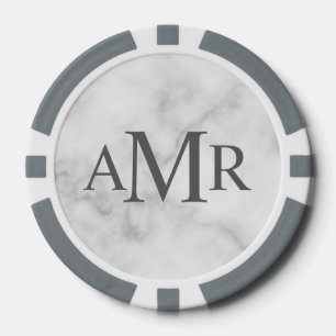 Klassisches Personalisiertes Monogramm Pokerchips