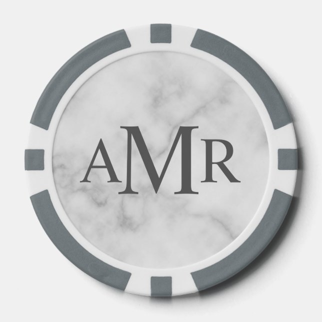 Klassisches Personalisiertes Monogramm Pokerchips (Vorderseite)