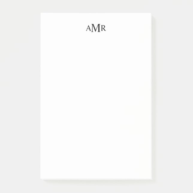 Klassisches Personalisiertes Monogramm Post-it Klebezettel (Vorderseite)