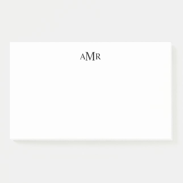 Klassisches Personalisiertes Monogramm Post-it Klebezettel (Vorderseite)