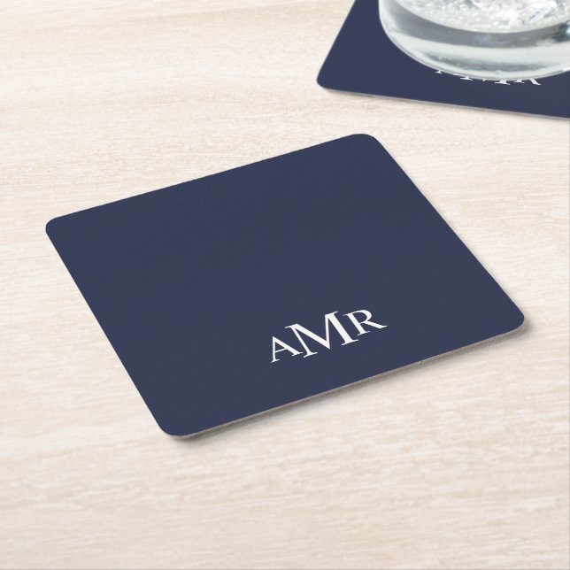 Klassisches personalisiertes Monogramm Rechteckiger Pappuntersetzer (angewinkelt)