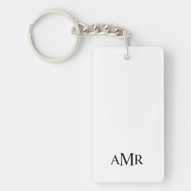 Klassisches Personalisiertes Monogramm Schlüsselanhänger (Vorderseite)