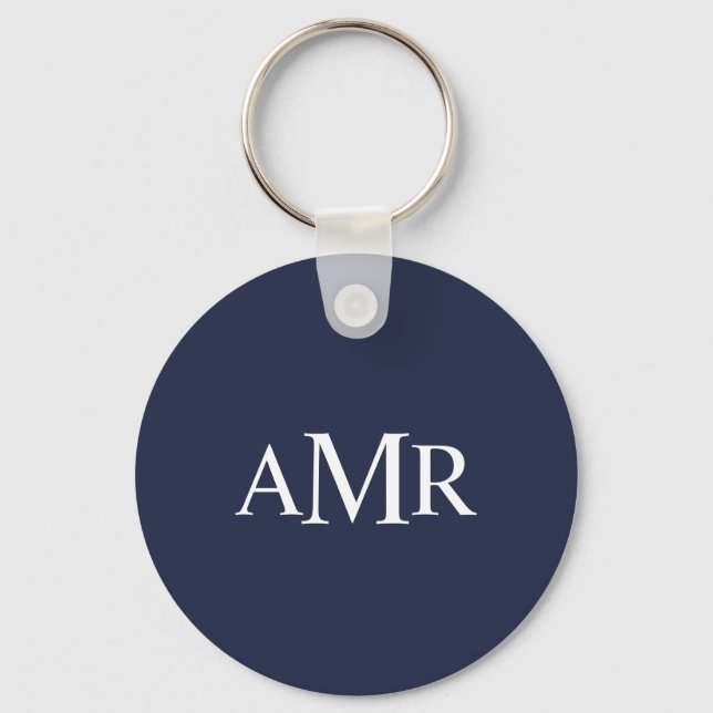 Klassisches Personalisiertes Monogramm Schlüsselanhänger (Vorderseite)