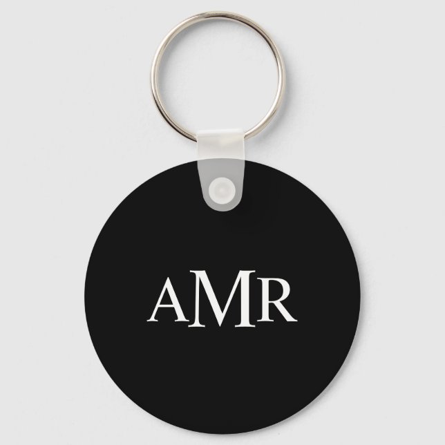 Klassisches Personalisiertes Monogramm Schlüsselanhänger (Vorderseite)