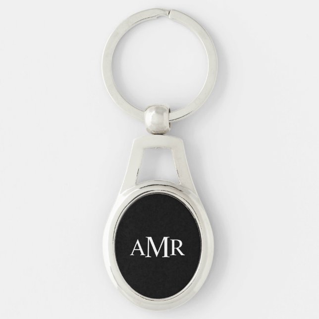 Klassisches Personalisiertes Monogramm Schlüsselanhänger (Vorderseite)