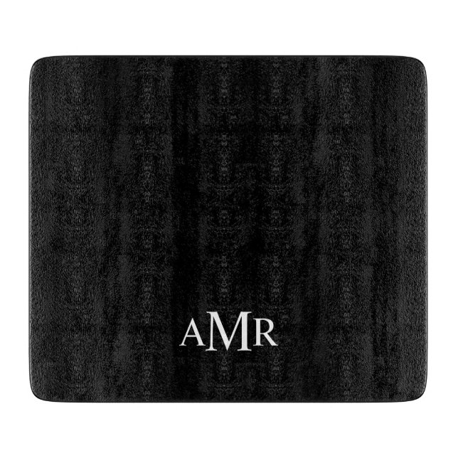 Klassisches personalisiertes Monogramm Schneidebrett (Vorderseite)
