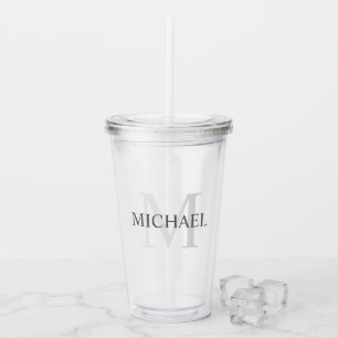 Klassisches Personalisiertes Monogramm und Name Acryltrinkbecher