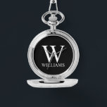 Klassisches Personalisiertes Monogramm und Name Armbanduhr<br><div class="desc">Personalisiert Monogram und Name Gift verfügen über personalisierte Monogramm und einen Namen im klassischen Serif-Schriftart auf schwarzem Hintergrund. Ideal für Ferien,  Wiedersehen und besondere Anlässe.</div>