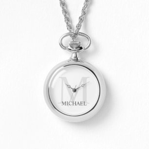 Klassisches Personalisiertes Monogramm und Name Armbanduhr