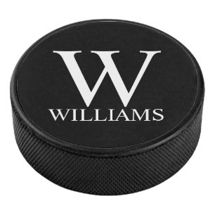 Klassisches Personalisiertes Monogramm und Name Eishockey Puck