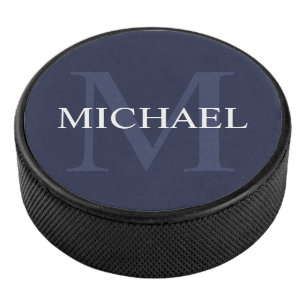 Klassisches Personalisiertes Monogramm und Name Eishockey Puck
