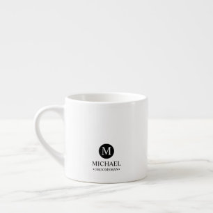 Klassisches personalisiertes Monogramm und Name fü Espressotasse