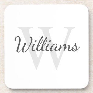 Klassisches Personalisiertes Monogramm und Name Getränkeuntersetzer