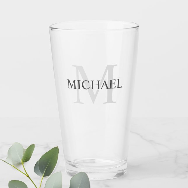Klassisches Personalisiertes Monogramm und Name Glas (Von Creator hochgeladen)