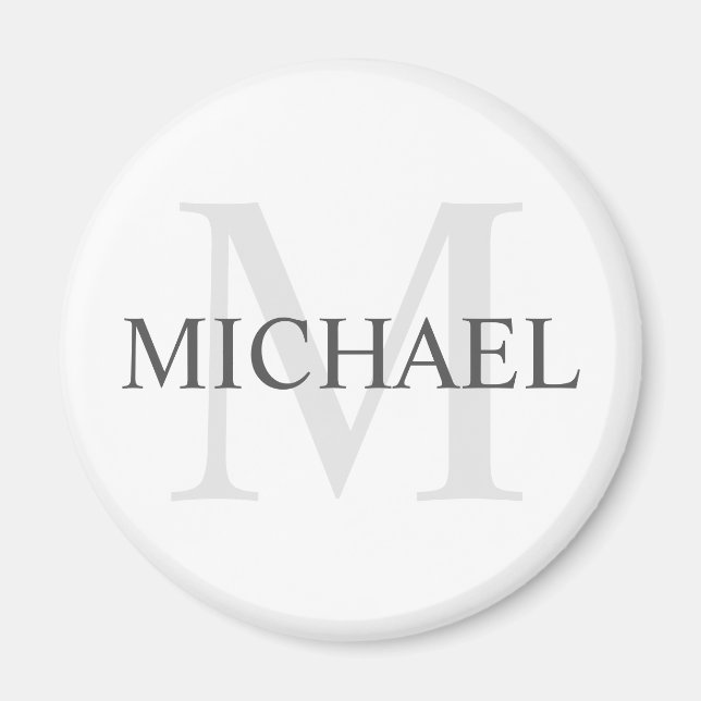 Klassisches Personalisiertes Monogramm und Name Magnet (Vorne)