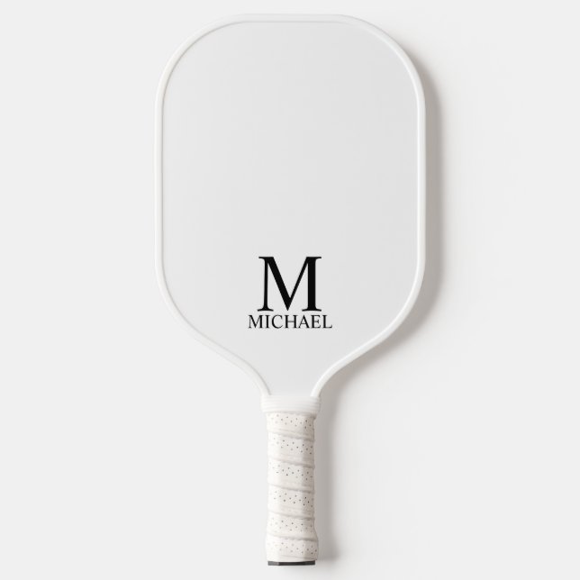Klassisches Personalisiertes Monogramm und Name Pi Pickleball Schläger (Vorderseite)