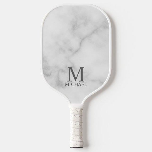 Klassisches Personalisiertes Monogramm und Name Pi Pickleball Schläger (Vorderseite)