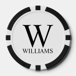 Klassisches Personalisiertes Monogramm und Name Pokerchips