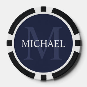 Klassisches Personalisiertes Monogramm und Name Pokerchips