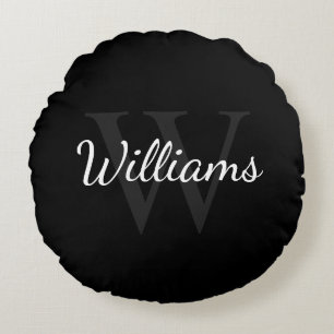 Klassisches Personalisiertes Monogramm und Name Sc Rundes Kissen
