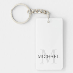Klassisches Personalisiertes Monogramm und Name Schlüsselanhänger