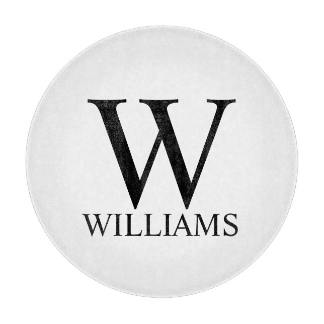 Klassisches Personalisiertes Monogramm und Name Schneidebrett (Vorderseite)