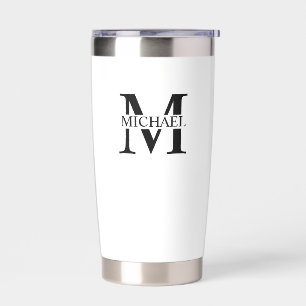 Klassisches Personalisiertes Monogramm und Name Thermobecher