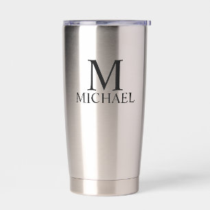 Klassisches Personalisiertes Monogramm und Name Thermobecher