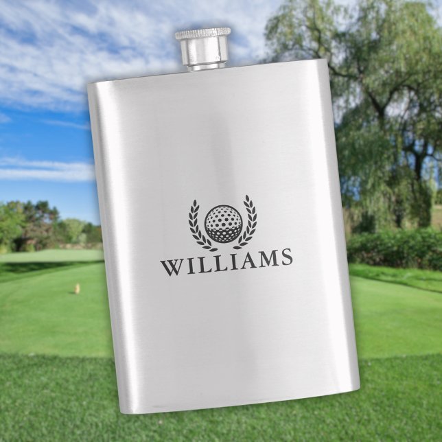 Klassisches personalisiertes Namensmonogramm Flachmann (Classic Personalized Name Monogram Flask)