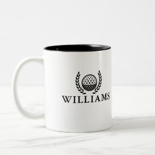Klassisches personalisiertes Namensmonogramm Zweifarbige Tasse